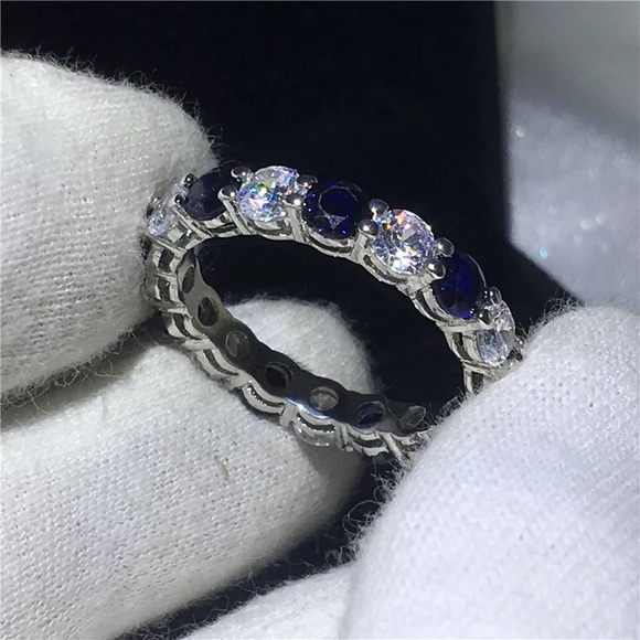 4ct Sapphire Eternity Band - Picture 9 of 11